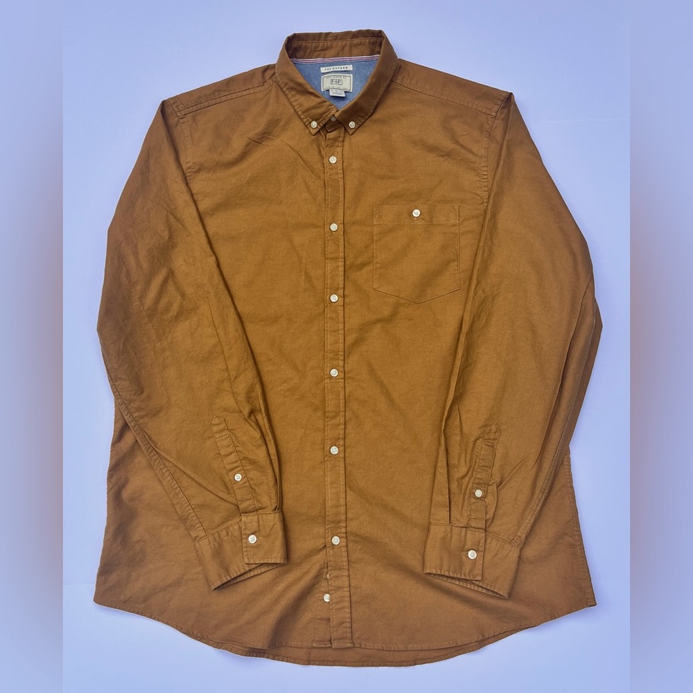 F&F Brown Casual Button Down Shirt Classic Cotton Blend